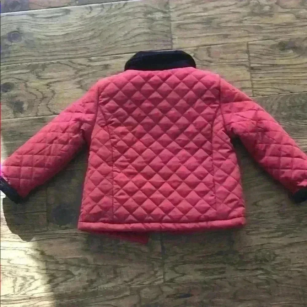 Quilted kids corduroy trim jacket